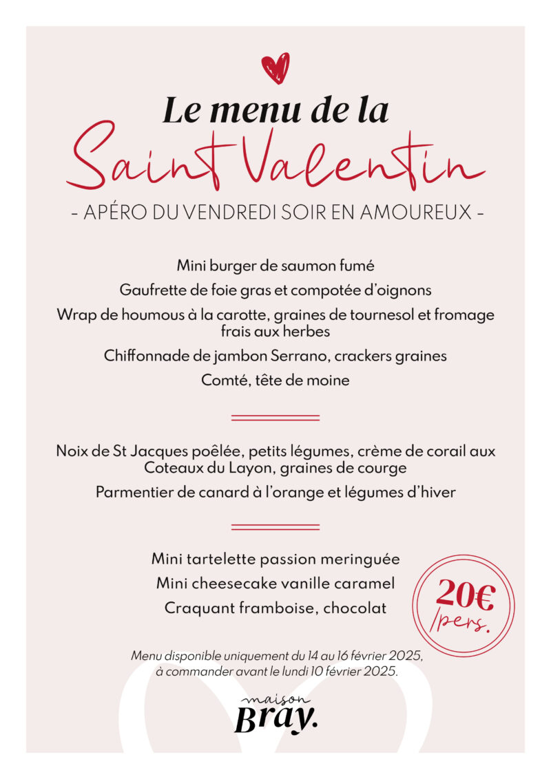 Menu de la St Valentin