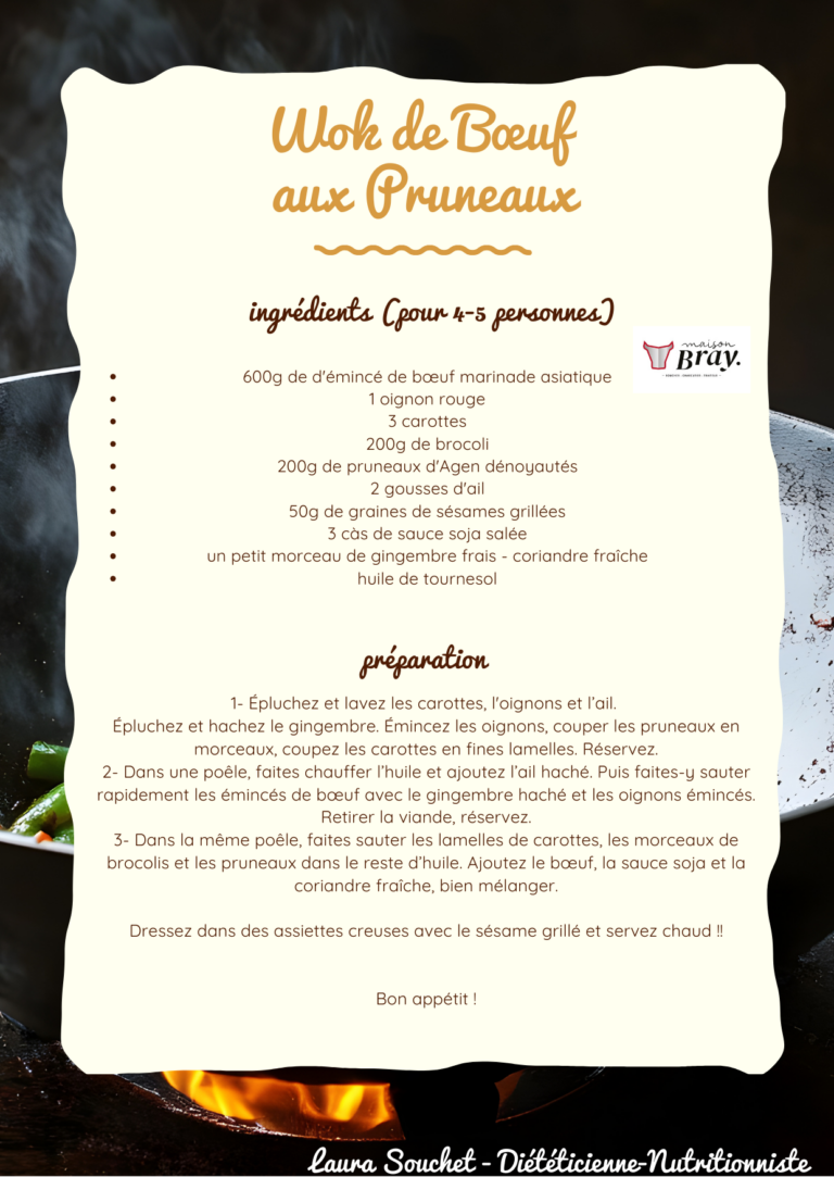 recette Wok de Boeuf aux pruneaux